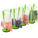 Bag Holder For Plastic Bags, Sandwich Holder, Food Storage Bags Clip, Best Opener For Freezer & Storage Baggie, Ideal Plastic Kitchen Gadget, No Hassle Cooking Solutions For A Clean Pour - Image 2