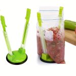 Bag Holder For Plastic Bags, Sandwich Holder, Food Storage Bags Clip, Best Opener For Freezer & Storage Baggie, Ideal Plastic Kitchen Gadget, No Hassle Cooking Solutions For A Clean Pour - Image 3