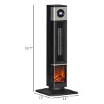 31" Electric Freestanding Fireplace with Oscillation, Remote Control & 12H Timer for Indoors, 1400W, Black - Image 3