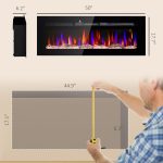50" Recessed and Wall Mountable Fireplace Heater with Remote Control, Adjustable Flame Color and Brightness - Image 3
