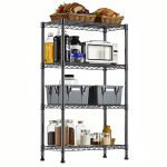 1000 lbs Storage Shelving Steel Heavy Duty 4-Tier Utility Shelving Unit Steel Organizer Wire Rack for Home,Kitchen,Office,Chrome (13.7" D x 29.5" W x 47.2" H)