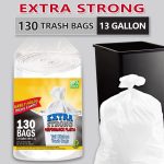 130 Bags 13 Gallon Expandable Heavy-Duty Plastic Multipurpose Disposable Garbage Bags-Super Strong, Leak-Resistant, And Odor-Proof For Bedroom, Kitchen, Living Room, Outdoor, And Toilet
