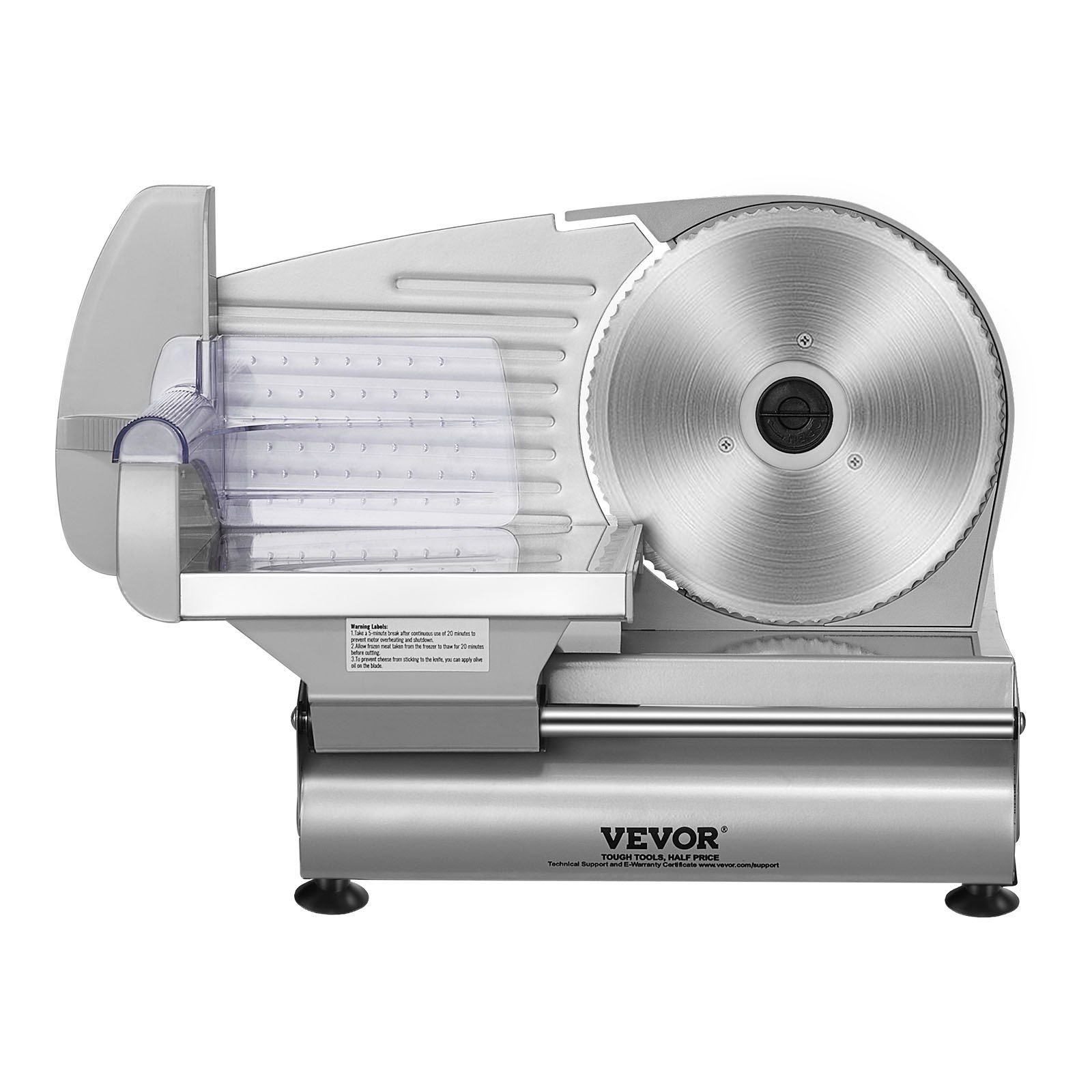 d0102hq4e8g VEVOR Meat Slicer, 180W Electric Deli Food Slicer with 7.5" SUS420 Stainless Steel Blade and Blade Guard, 0 - 0.6 inch Adjustable Thickness for Home Use, Easy to Clean, Cut Meat, Bread, Ham and Cheese - Image 1