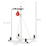 2 in 1 Punching Bag Stand, Adjustable Height Heavy Bag Stand with Weighted Base and Speed Bag, Freestanding for Home Gym - Image 3