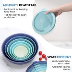 Mixing Bowls with Airtight Lids Set of 6, Plastic Nesting Bowls Prep Bowls for Mixing, Serving, Kitchen Preparing, Storage, Microwave & Freezer Safe - Image 2