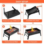 Portable BBQ Grill Foldable Charcoal Grill Lightweight Smoker Grill for Camping Picnics Garden Grilling - Image 2