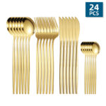 24pcs/Set Stainless Steel Cutlery; Portuguese Cutlery Spoon; Western Cutlery Set - Image 6