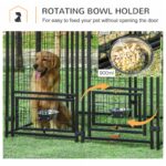 5' x 5' Outdoor Dog Kennel with Rotating Bowl Holders, Walk-in Pet Playpen, Wire Steel with Water and UV-Resistant Canopy, Red - Image 5