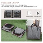 39" Portable Twin Compartment Show House Cat Cage/Condo, Soft-Sided Pet kennel, Dual Compartment, Soft Cushions & Storage Bag, Gray - Image 4