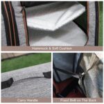 39" Portable Twin Compartment Show House Cat Cage/Condo, Soft-Sided Pet kennel, Dual Compartment, Soft Cushions & Storage Bag, Gray - Image 7