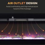 50" Recessed and Wall Mountable Fireplace Heater with Remote Control, Adjustable Flame Color and Brightness - Image 7