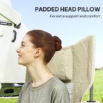 Folding Rocking Camping Chairs, Portable Chairs with Headrest, Cooler Bag, Cup Holder, Carry Bag, 2 Pack, Cream - Image 6