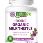 Liver Cleanse Detox & Repair Organic Milk Thistle 12000 Mg 120 Day Support Supplement 30X Seed Extract with Silymarin Pills MD Pure Herbal Kidney Lung Health Fast Active Aid Formula 120 Capsules