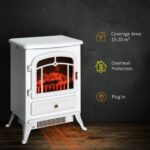Electric Fireplace Heater White with Realistic LED Log Flames Overheating Safety 750/1500W - Image 4