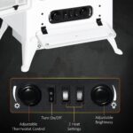 Electric Fireplace Heater White with Realistic LED Log Flames Overheating Safety 750/1500W - Image 6