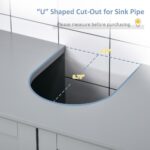 Bathroom Vanities, Bathroom Sink Cabinets with U-Shape Cut-Out and Adjustable Internal Shelf, Gray - Image 5