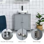 Bathroom Vanities, Bathroom Sink Cabinets with U-Shape Cut-Out and Adjustable Internal Shelf, Gray - Image 7