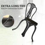 Patio Chair Cushions Set of 4 Round Seat Cushions for Dining Bistro Chairs Machine Washable, 15" x 15" x 3", Black - Image 5