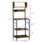 Baker's Rack with Power Outlet, USB Charging, Microwave Stand, Coffee Bar & Adjustable Shelves - Image 3