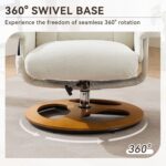 010-Ergonomic Recliner Chair with Ottoman, Modern Chenille Fabric Massage Swivel Lounge Chair with Footrest, Adjustable Backrest for Home or Office, White - Image 5