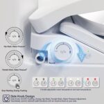 Smart Bidet Toilet Seat with Side Knob Adjustable Heated Seat with Water Temperature and Pressure Adjustment Portable Bidet with Automatic Nozzle Cleaning and Sensor Open Lid - Image 3