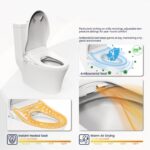 Smart Bidet Toilet Seat with Side Knob Adjustable Heated Seat with Water Temperature and Pressure Adjustment Portable Bidet with Automatic Nozzle Cleaning and Sensor Open Lid - Image 5