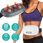 Stone Abdominal Massager - Dual Rotating Heads with 6 Red Lights, 5 Modes 3 Speeds 3 Heat Settings, 2500mAh Rechargeable, Adjustable Belt for Menstrual/Bloating Relief - Image 2