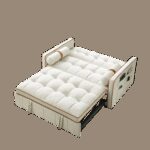 Modern 55.5" Pull Out Sleep Sofa Bed 2 Seater Loveseats Sofa Couch with side pockets, Adjsutable Backrest and Lumbar Pillows for Apartment Office Living Room - Image 2