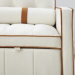 Modern 55.5" Pull Out Sleep Sofa Bed 2 Seater Loveseats Sofa Couch with side pockets, Adjsutable Backrest and Lumbar Pillows for Apartment Office Living Room - Image 5