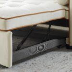 Modern 55.5" Pull Out Sleep Sofa Bed 2 Seater Loveseats Sofa Couch with side pockets, Adjsutable Backrest and Lumbar Pillows for Apartment Office Living Room - Image 6
