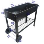 Mobile Metal Raised Garden Bed Cart with Legs, Elevated Tall Planter Box with Wheels for Outdoor Indoors House Patio Backyard Vegetables Tomato DIY Herb Grow Black - Image 6