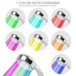 LED Shower Head Handheld Color-Changing Automatically Hydropower without Batteries - Image 3