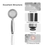 LED Shower Head Handheld Color-Changing Automatically Hydropower without Batteries - Image 5