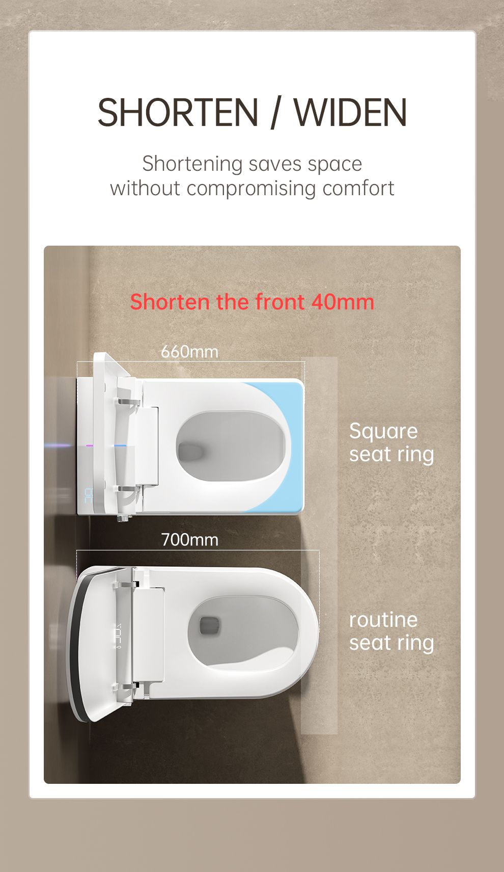 d0102hav0a2 Square Smart Toilet with Built-in Tank for Modern Bathroom, Remote Control, Tankless Bidet Toilet with Foot Touching Lid Opening, Auto Flush, Heated Seat, LED Digital Display, User Memory, White - Image 1