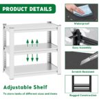 40-50 Gallon Fish Tank Stand - Metal Aquarium Stand, 31.5 "L x 18 "W x 34"H Adjustable Heavy Duty Reptile Tank Stand, Adjustable 3-Tier Fish Tank Rack Shelf for Home Office, Tank Not Included - Image 4