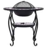 Mosaic Fire Pit Table Black and White 26.8" Ceramic - Image 5