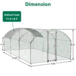 Large Chicken Coop Metal Chicken Run with Waterproof and Anti-UV Cover, Dome Shaped Walk-in Fence Cage Hen House for Outdoor and Yard Farm Use, 1" Tube Diameter, 9.84' x 19.68' x 6.56' - Image 2
