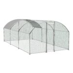 Large Chicken Coop Metal Chicken Run with Waterproof and Anti-UV Cover, Dome Shaped Walk-in Fence Cage Hen House for Outdoor and Yard Farm Use, 1" Tube Diameter, 9.84' x 19.68' x 6.56'