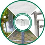 Large Chicken Coop Metal Chicken Run with Waterproof and Anti-UV Cover, Dome Shaped Walk-in Fence Cage Hen House for Outdoor and Yard Farm Use, 1" Tube Diameter, 9.84' x 19.68' x 6.56' - Image 3