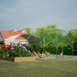 Large Chicken Coop Metal Chicken Run with Waterproof and Anti-UV Cover, Dome Shaped Walk-in Fence Cage Hen House for Outdoor and Yard Farm Use, 1" Tube Diameter, 9.84' x 19.68' x 6.56' - Image 5