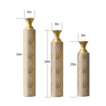 Metal decorative vases High distress metal center vases with growing vine patterns, set of 3 vases for home decoration 34 ", 29 ", 25 "H, gold - Image 4