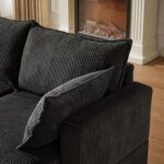 113.5'' Modular Sectiona Corduroy Sofa, Sectional Couches for Living Room U Shaped Sectional Couch with Storage Ottoman, 6 Seats Convertible Sectionals with Chaise - Image 3