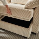 113.5'' Modular Sectiona Corduroy Sofa, Sectional Couches for Living Room U Shaped Sectional Couch with Storage Ottoman, 6 Seats Convertible Sectionals with Chaise - Image 2
