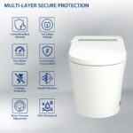 One Piece Smart Toilet With Built-In Bidet, 1.28 GPF Bidet Toilet With Heated Seat Warm Wash, Elongated Bidet Toilet With Self-Clean, Auto Sensor Flush, Digital Display, Night Light - Image 5