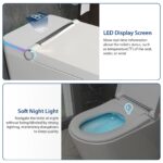 One Piece Smart Toilet With Built-In Bidet, 1.28 GPF Bidet Toilet With Heated Seat Warm Wash, Elongated Bidet Toilet With Self-Clean, Auto Sensor Flush, Digital Display, Night Light - Image 6