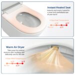 One Piece Smart Toilet With Built-In Bidet, 1.28 GPF Bidet Toilet With Heated Seat Warm Wash, Elongated Bidet Toilet With Self-Clean, Auto Sensor Flush, Digital Display, Night Light - Image 7