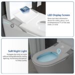 One Piece Smart Toilet With Built-in Bidet, Bidet Toilet With Heated Seat Warm Wash, Elongated Bidet Toilet With Self-Clean, Auto Sensor Flush, Digital Display, Night Light - Image 5