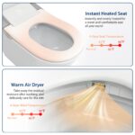 One Piece Smart Toilet With Built-in Bidet, Bidet Toilet With Heated Seat Warm Wash, Elongated Bidet Toilet With Self-Clean, Auto Sensor Flush, Digital Display, Night Light - Image 6