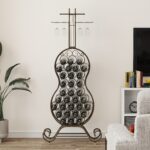 Cello Shape Wine Bakers Rack, Freestanding Wine Rack with Storage Bottle, Wine Storage Home Bar for Liquor and Wine, Organizer for Kitchen, Dining Room