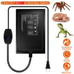 Electric Reptile Heating Pad With Temperature Adjustment IPX7 Waterproof Timer Setting Under Tank Heating Mat for Lizards Turtles Snake Spider Small Animal